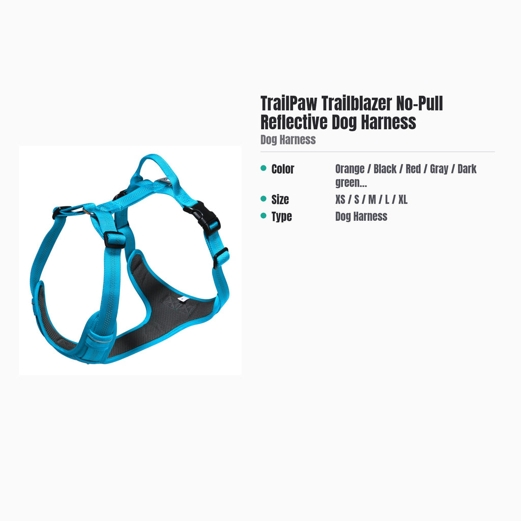 TrailPaw Trailblazer No-Pull Reflective Dog Harness — specs