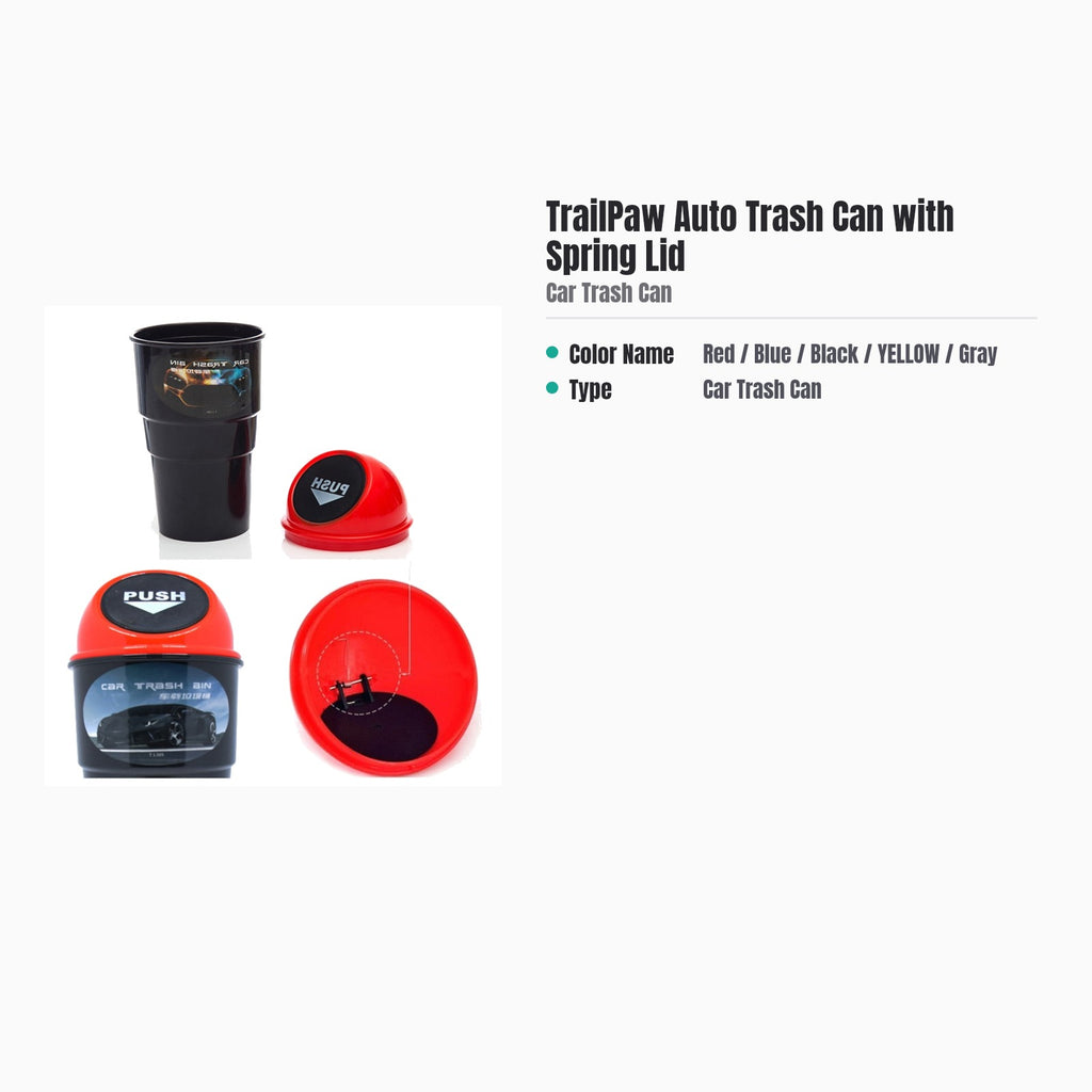 TrailPaw Spring-Lid Car Trash Can