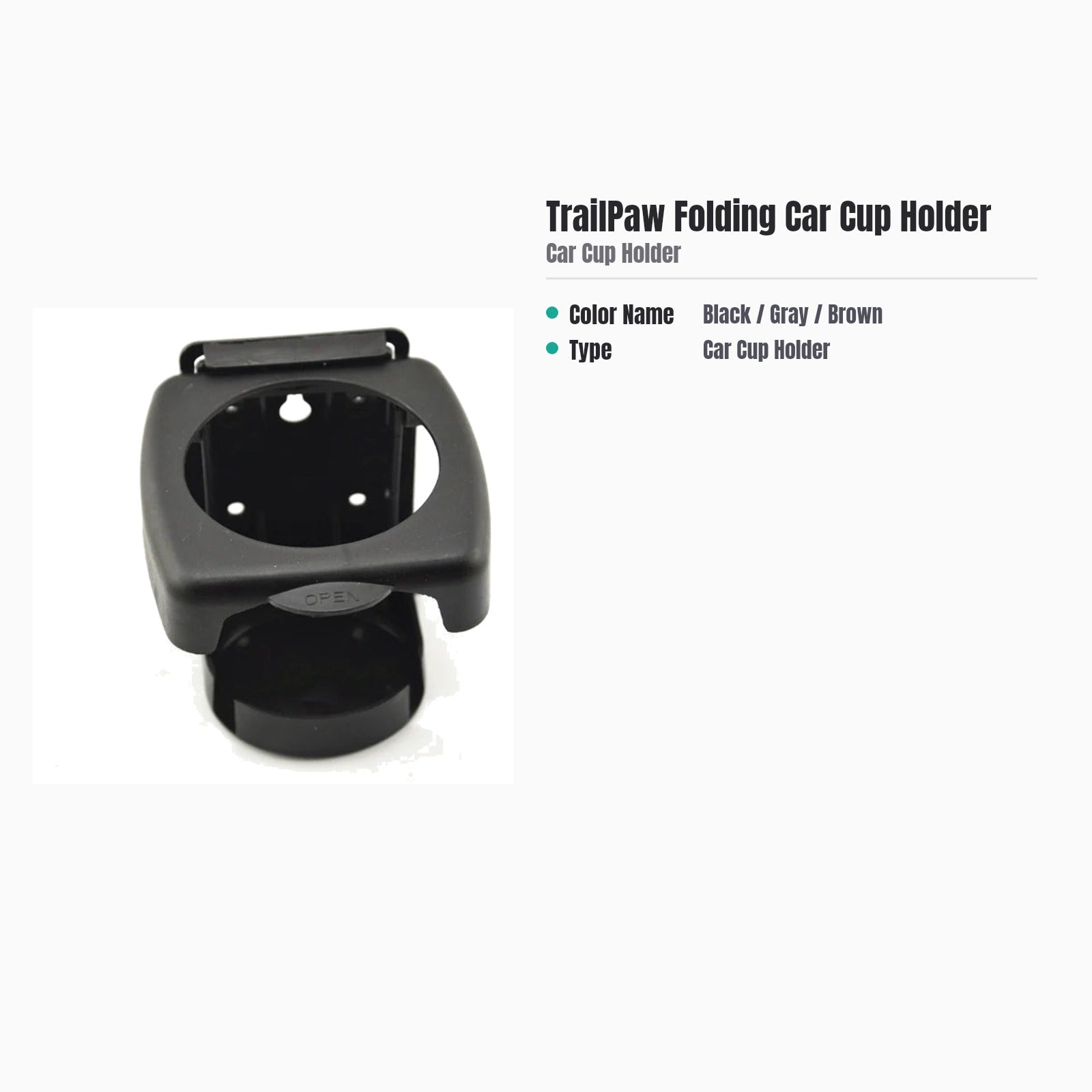 TrailPaw Folding Car Cup Holder — Vent Mount Drink Holder