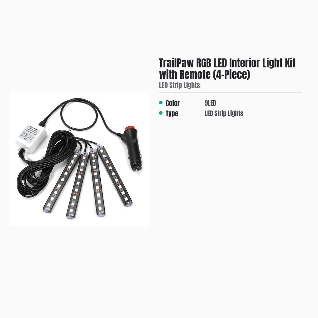 TrailPaw RGB Interior Light Kit — 4pc Car & RV Ambient Strips