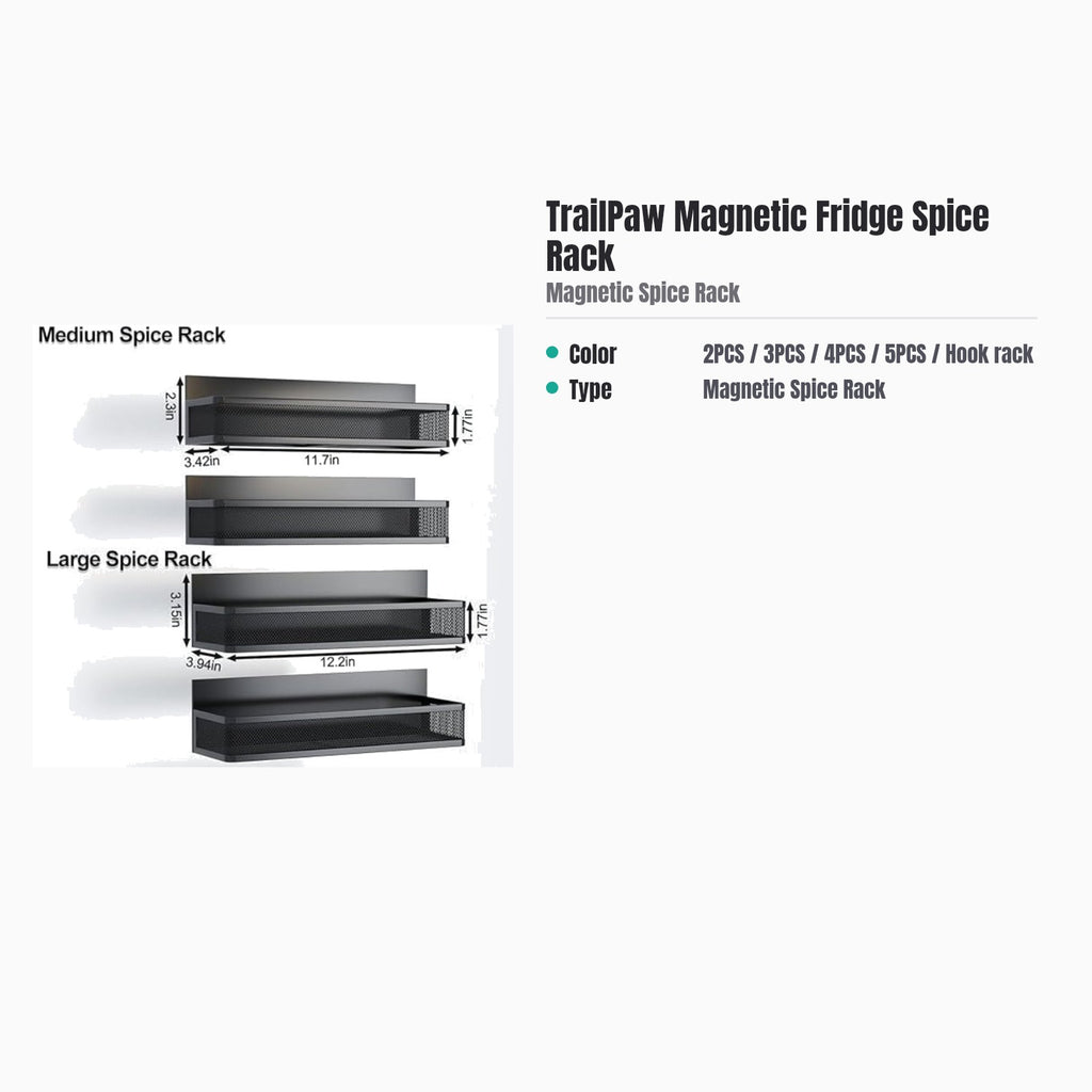 TrailPaw Magnetic Fridge Spice Rack Organizer