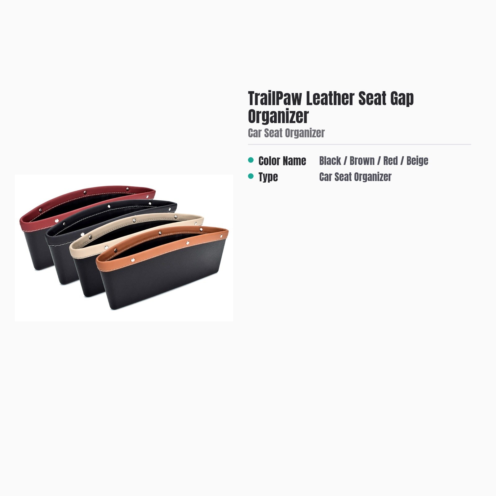 TrailPaw Leather Car Seat Gap Organizer