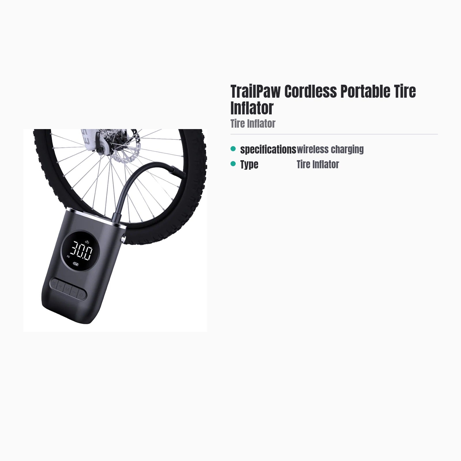 TrailPaw Cordless Portable Tire Inflator