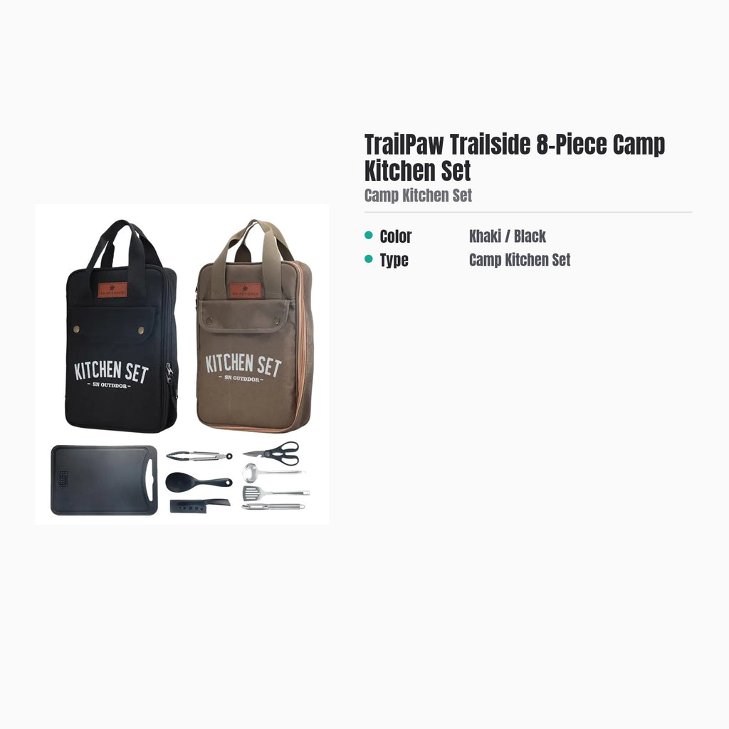 TrailPaw 8-Piece Camp Kitchen Cookware & Utensil Set